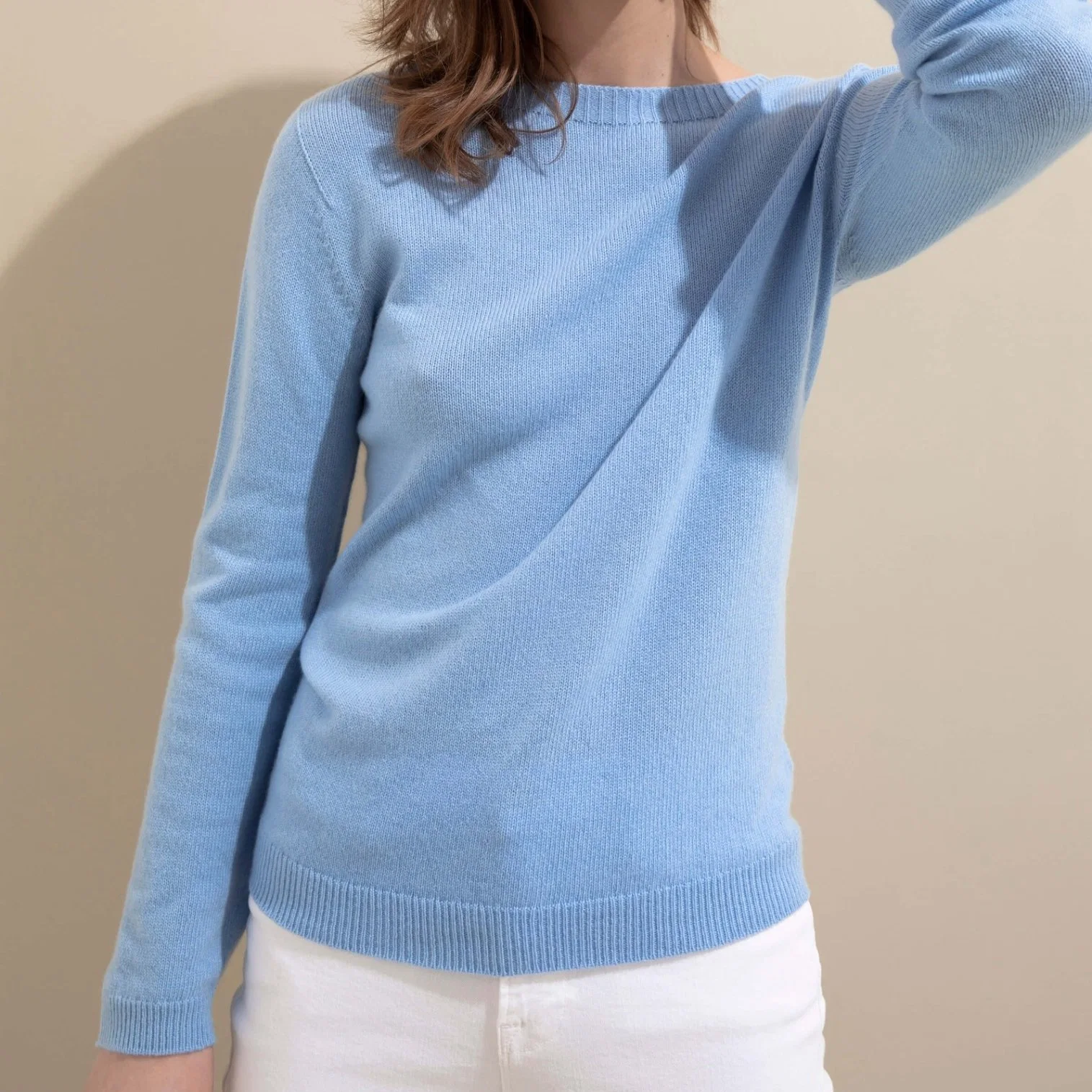 Pull classique pour femmes, col rond, 100% cachemire, pull sans couture.