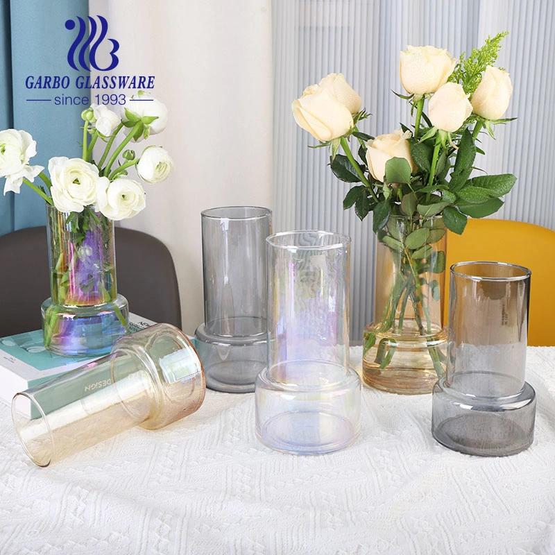 Flower Vase Iron Electroplating Color Custom Color Design Glass Vase Home Decor