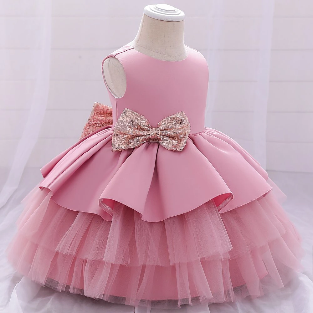 2022 Nouvelle arrivée Vêtements pour bébés Filles Vêtement de fête Robe de bal Princesse Robe en dentelle Douce