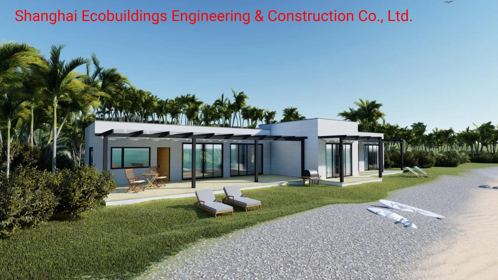 New Style Steel Structure Modern House Comfortable Living Prefabricated Home Facing The Sea