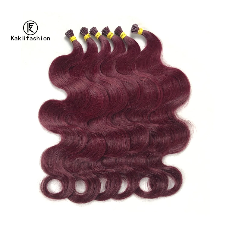 Keratin I Tip Human Hair Extensions Large Stock Raw I Tip Hair Extension