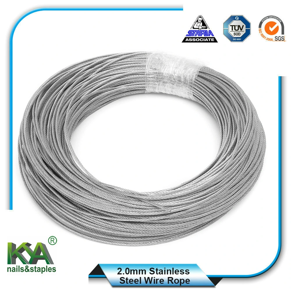 (1X7) Stainless Steel Wire Rope for Derricking, Lifting, Drawing