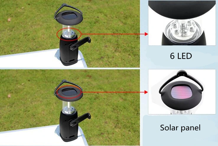 Hand Crank Solar Power Camping Lantern Tent Light