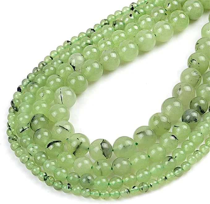 Natural Green Grape Prehnite Gemstone Beads for Jewelry Making & Crafts DIY