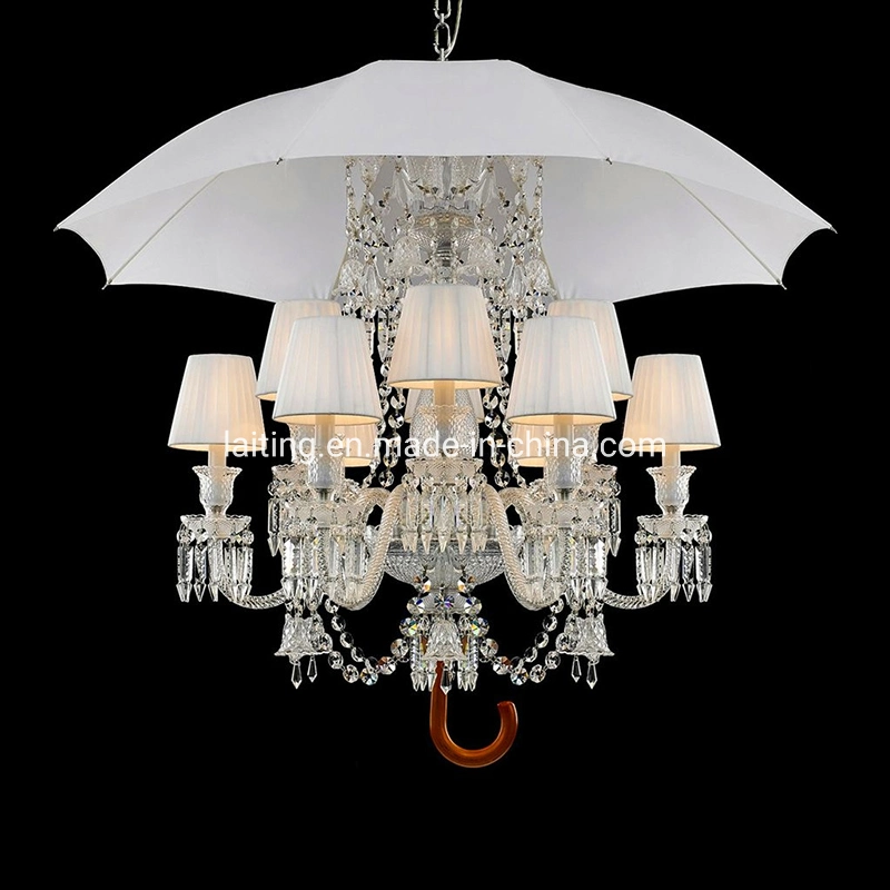 French Lamp Interior New Design Umbrella Crystal Chandelier Lamp