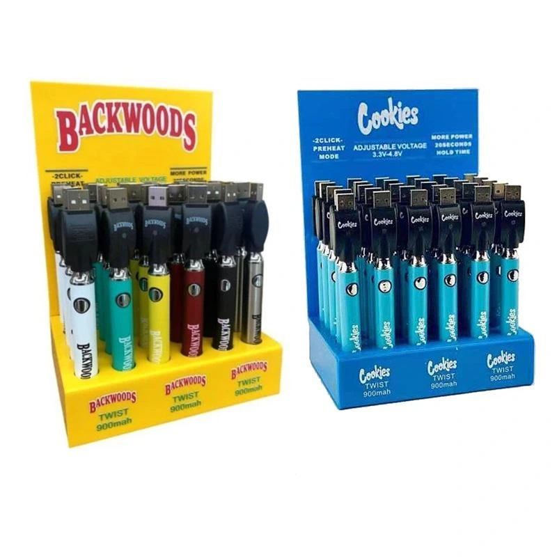 Galletas Backwoods batería lápiz VAPE 900mAh Kit cargador para 510 hilos VAPE cartuchos, aceite precalentamiento VAPE Ecig Vaporizer EGO batería