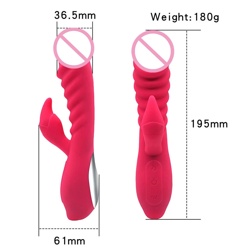 Wholesale/Supplier 10 Vibration Thrusting Heating Lesbian Masturbation G Spot Adult Rabbit Dildo Silicone Vibrator Sexual Toy for Women