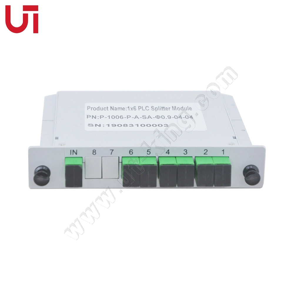 1X6 Sc/APC Cassette Type PLC Splitter Excellent Quality Low Insertion Loss Card PLC