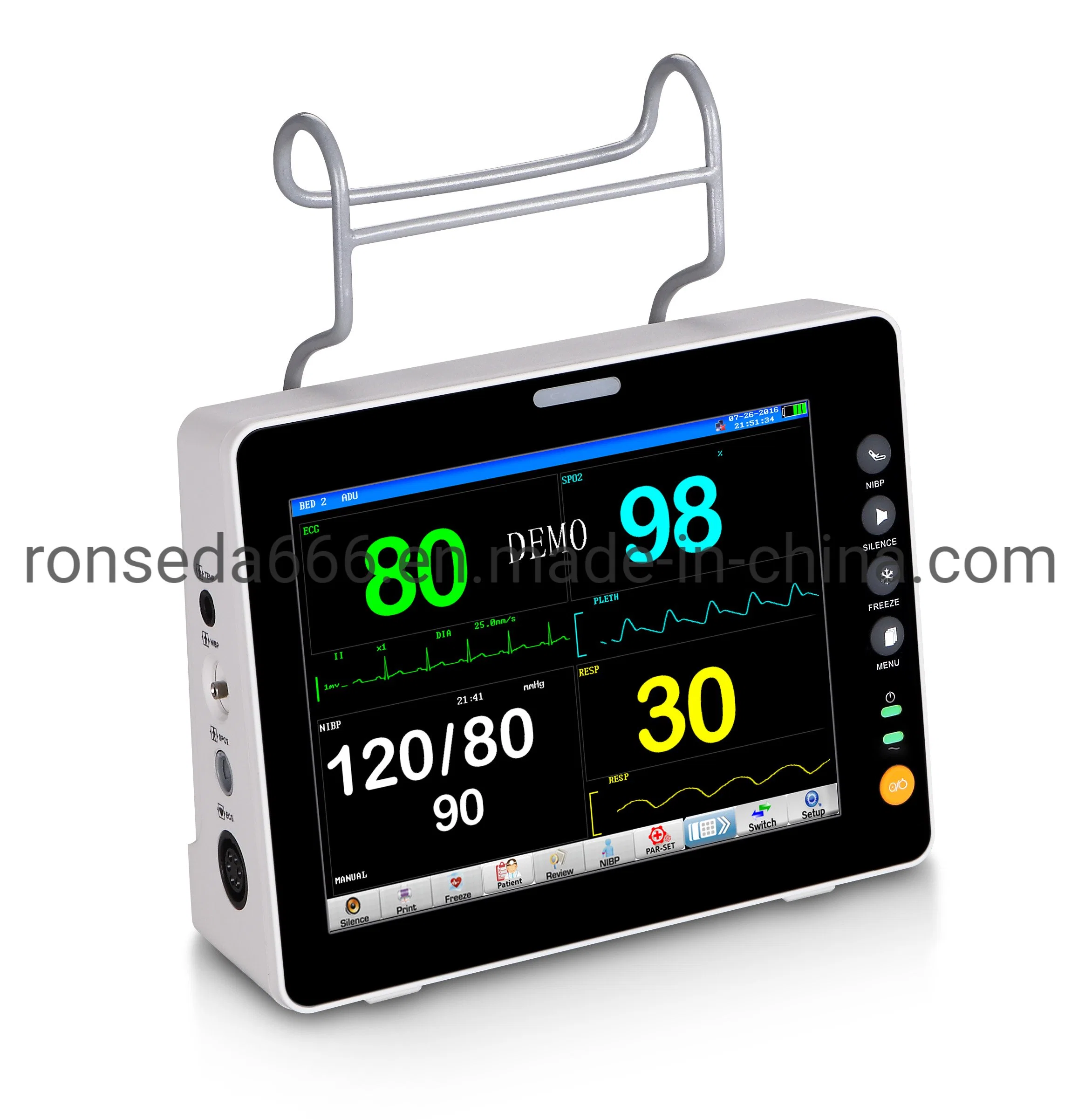 Hospital Medical Equipment Portable Multiparameter Patient Monitor 8 Inch/ Patient Monitoring System
