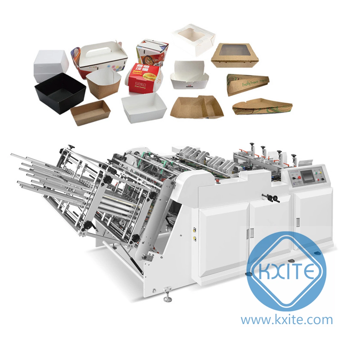 Disposable Food Packing Corrugated Cardboard Brown Paper Box Forming Machine for Hot Dog and Hamburger and Lunch and Burger