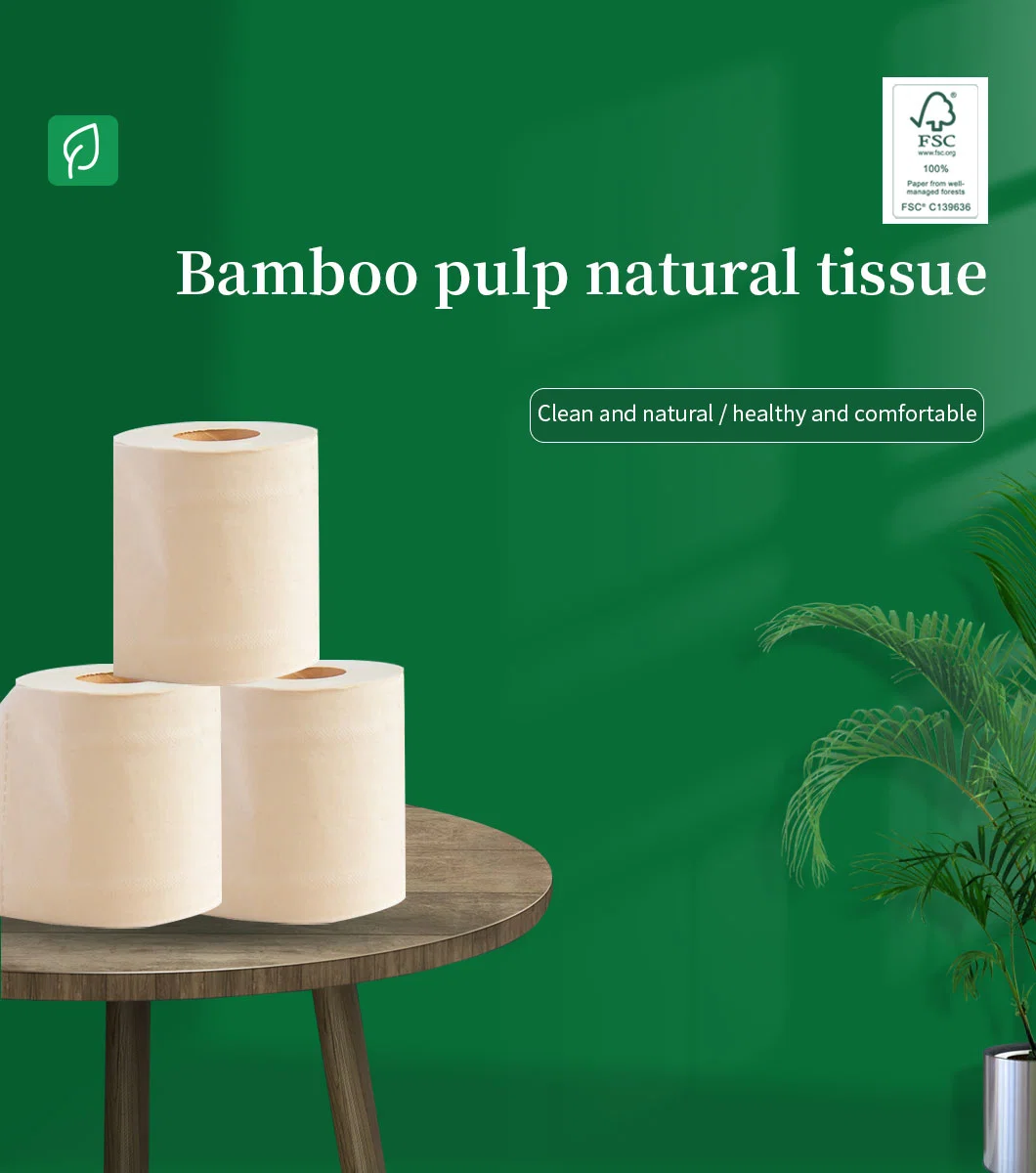 ISO Factory Small MOQ 3 Ply Toilet Paper Virgin Bamboo Paper Eco-Friendly Material Paper Tape Environmental Ink Towel Paper Roll Tissue Paper Jumbo Roll