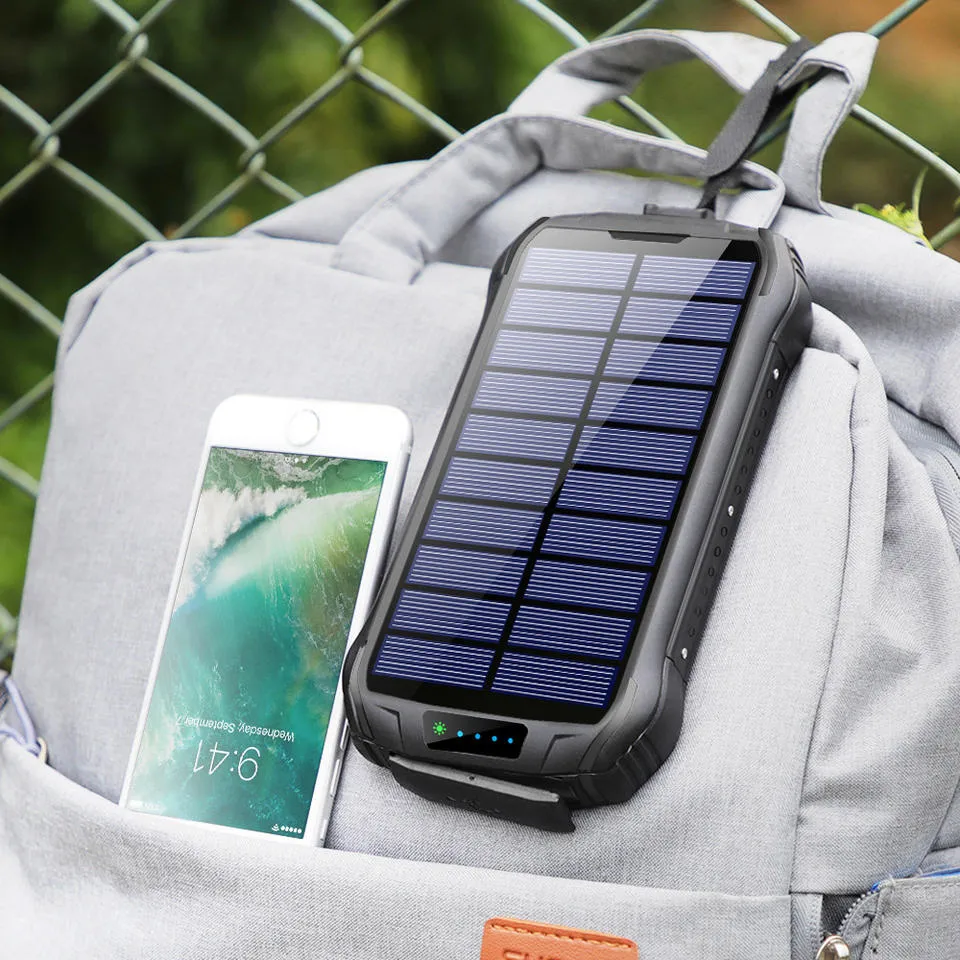 Großhandel 26800mAh Solar-Ladegerät Power Bank Solar Handy-Ladegerät Power Bank Solarmodul Telefon Ladegerät