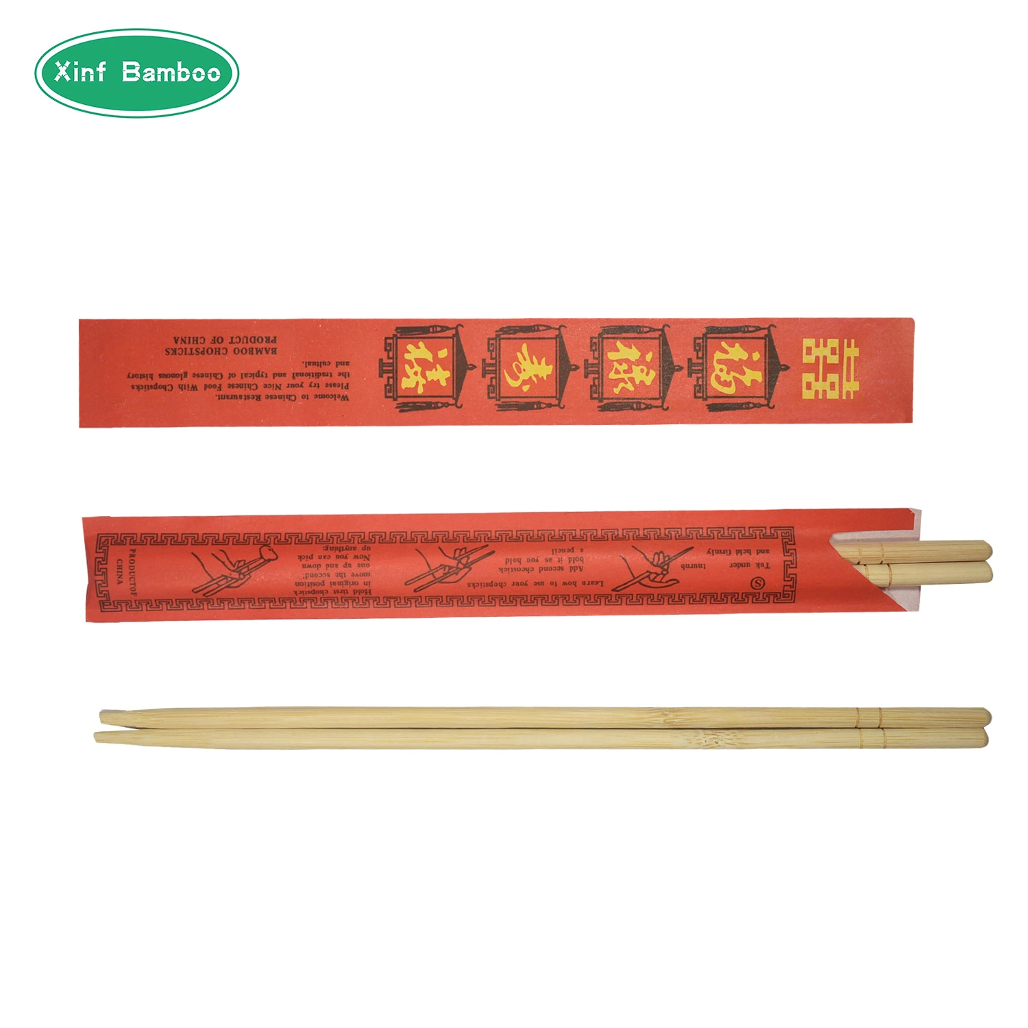 100 Pairs Full Paper Wrapped Bamboo Tensoge Professional Set of Disposable Chopsticks for Sale