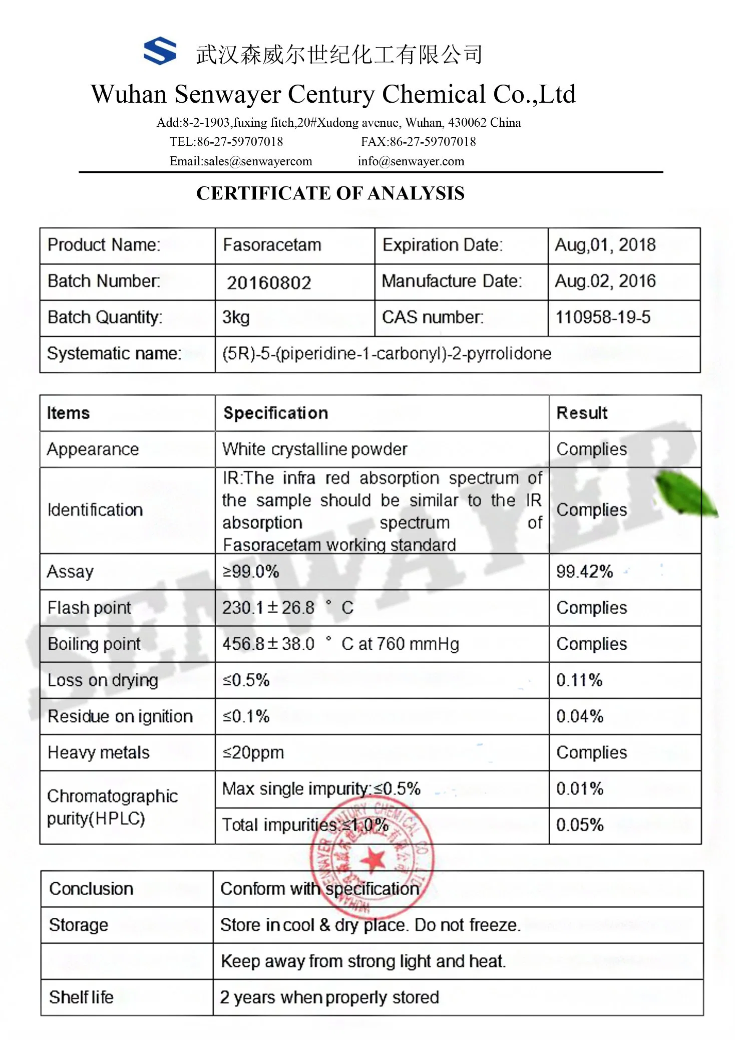 La pureza Nootropics Fasoracetam CAS 110958-19-5 Fasoracetam polvo crudo