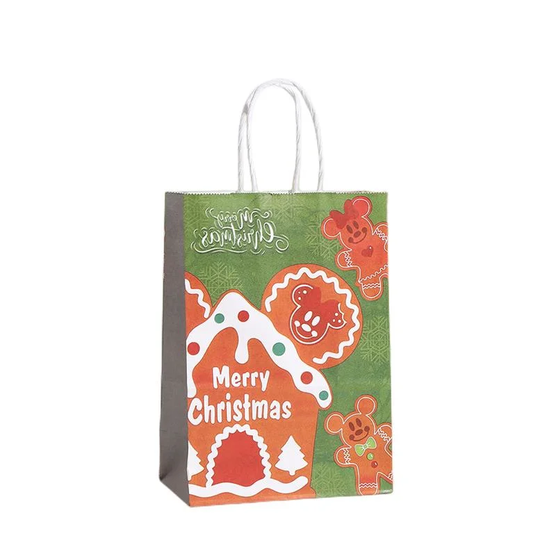 Import 110g Kraft Paper Shopping Bag Christmas Existing Bags for Gift Promotion