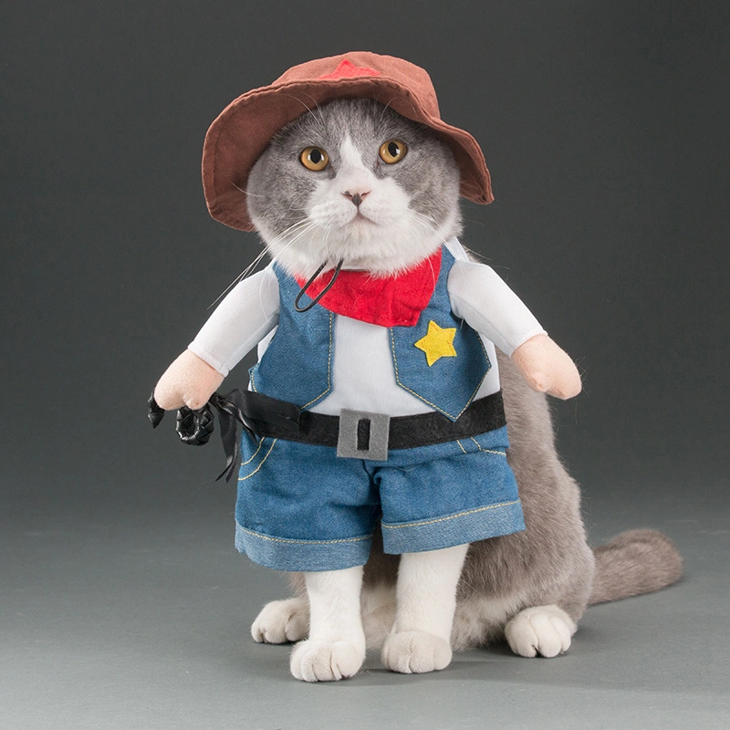 Haustierprodukte Tierkostüm Polizist Style Hundekleidung Jeans Kleidung Witzige Kleidung Der Katze