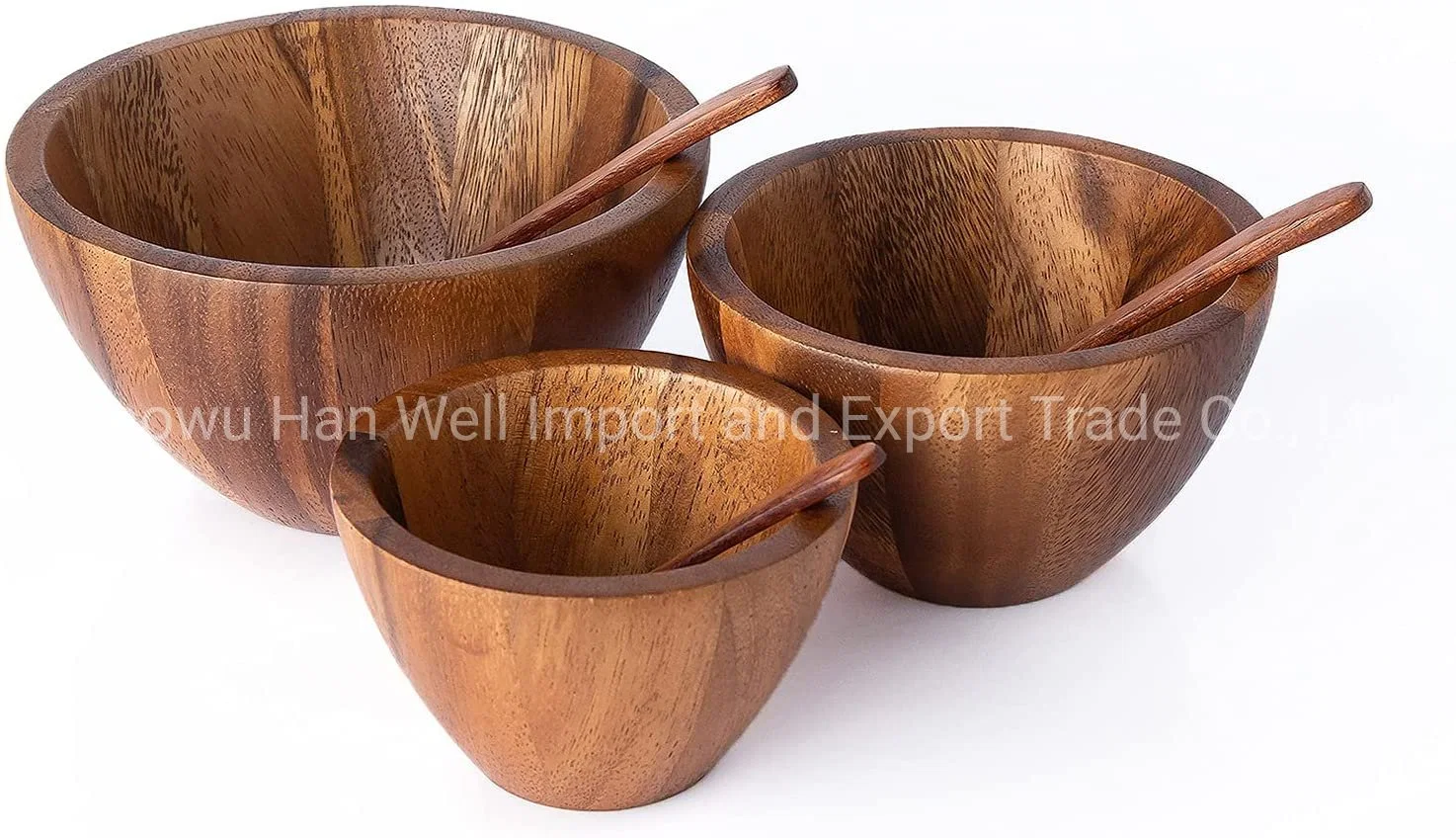 Salsa and Salad Serving Wood Kitchen Tableware Set