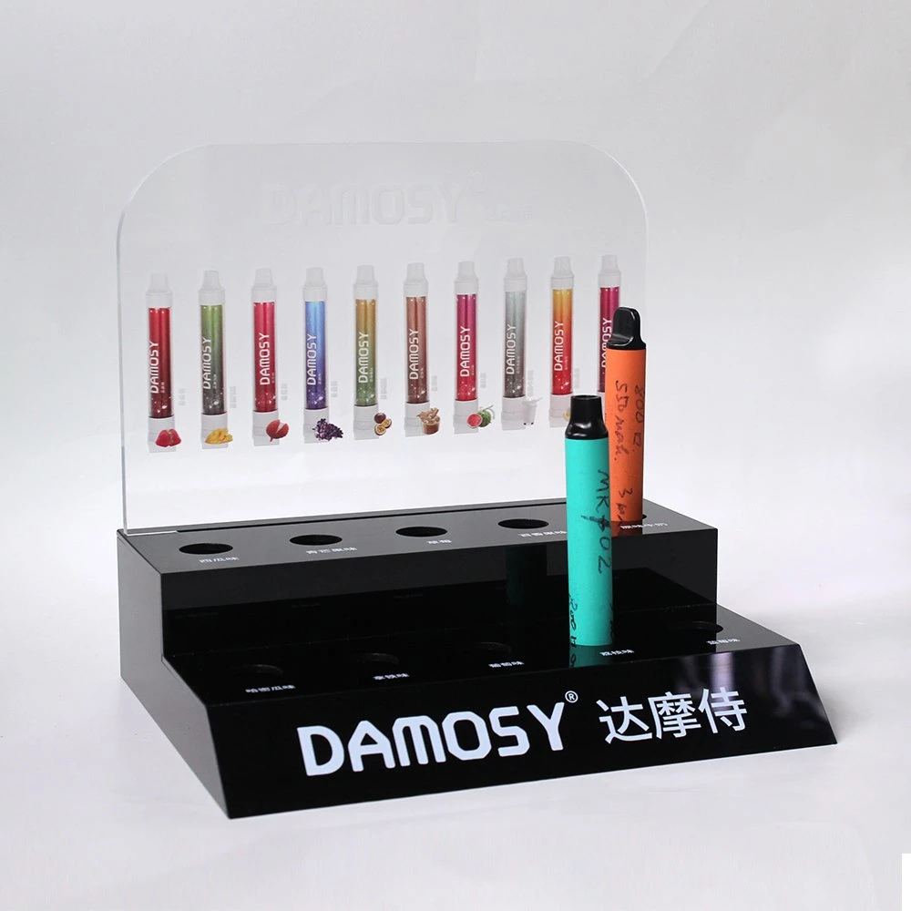 Personalizados fabricantes de electrónica de acrílico Popular Atomizer Rack Pantalla acrílica de doble capa de soporte E-cigarrillo