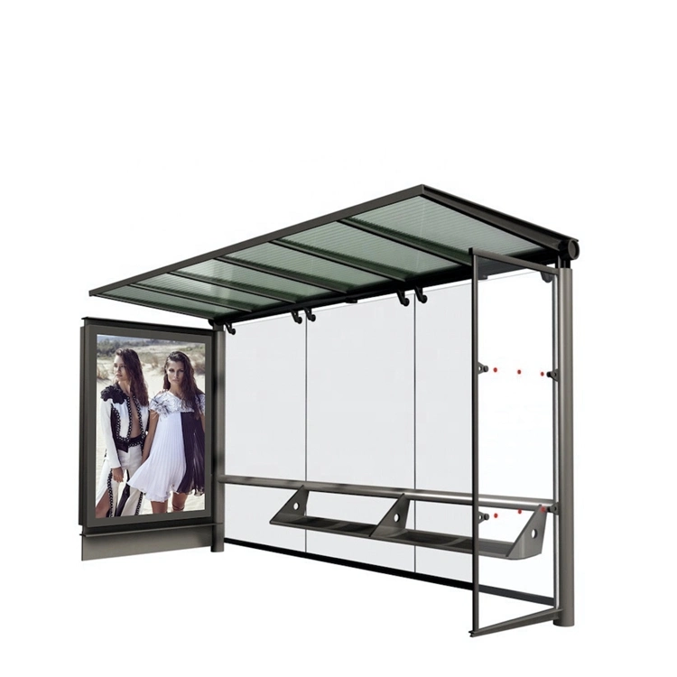 Outdoor Aluminum Bus Shelter for Smart City Public Transportation