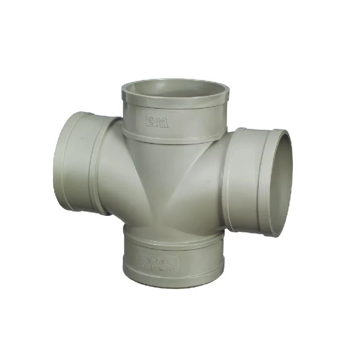 Era DIN Standard UPVC Pipe Fitting Drainage Plane Cross