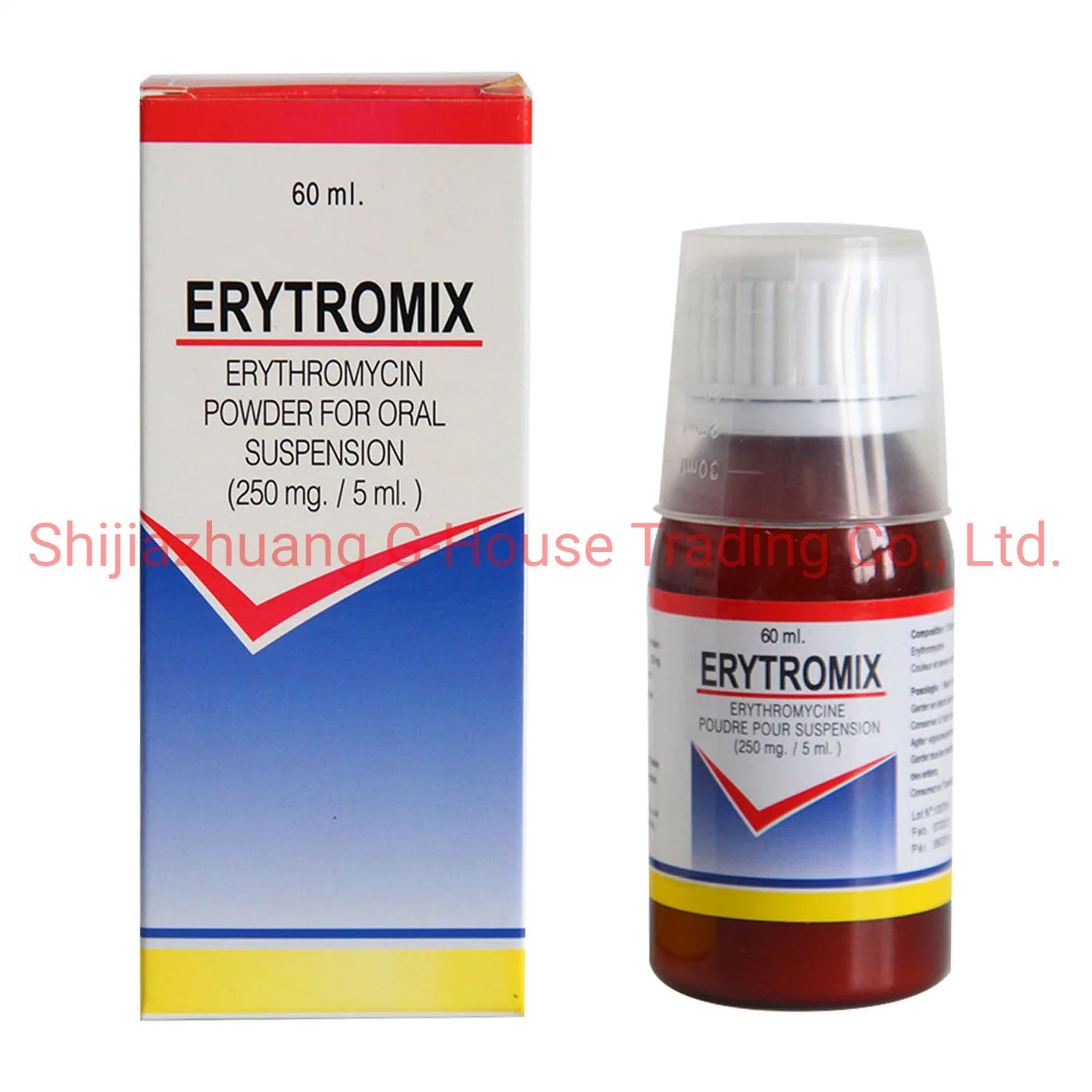 Suspensión de la eritromicina terminado medicina drogas farmacéuticos