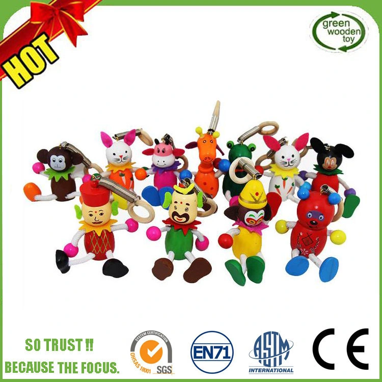 Mini Wooden Toy Spring Head Dolls Set