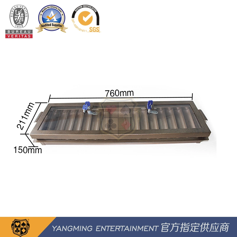 15 Código de la ronda de la cuadrícula combinación de código de Plaza de la plancha de metal Single-Layer encimera de la mesa de póquer de la bandeja de Chip Ym-CT02