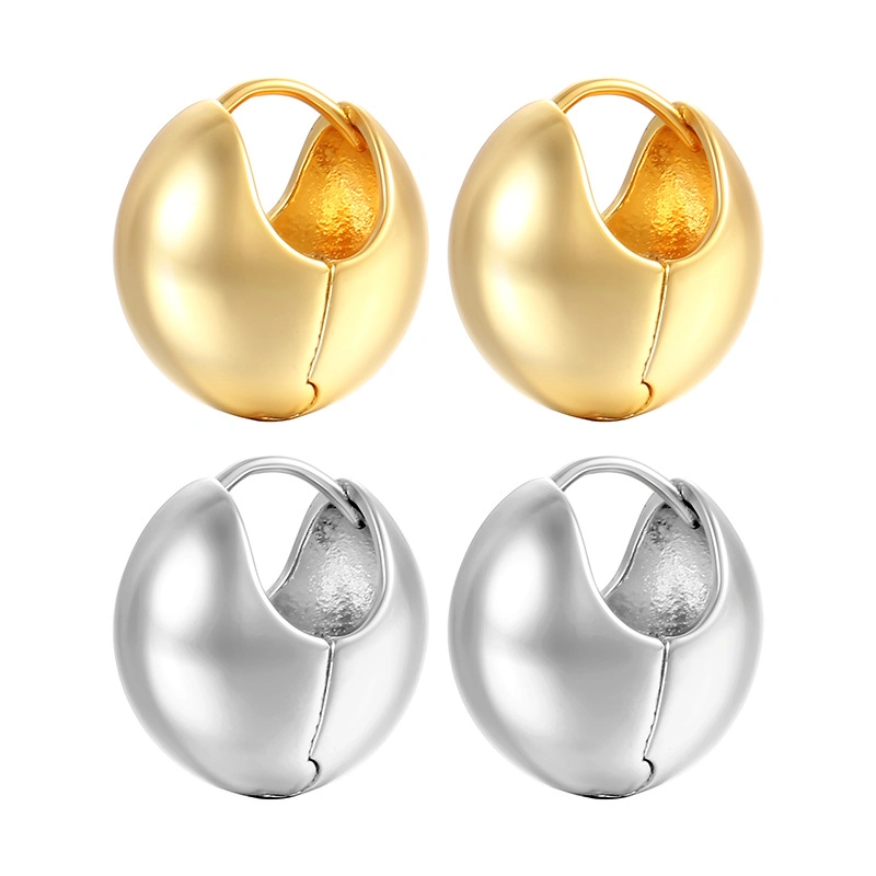 Wholesale/Supplier Custom Unique Smooth Surface Stainless Steel Gold Color Small C Shape Earrings for Women