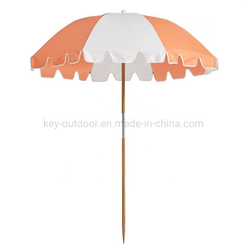 Canvas Wooden Pole Outdoor Garden Parasols Patio Beach Umbrellas Canopy