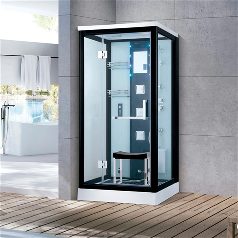 Douche à vapeur à porte coulissante moderne, armoire en forme d'arc, cabine de douche d'angle Cabine de bain avec sauna sec, hammam