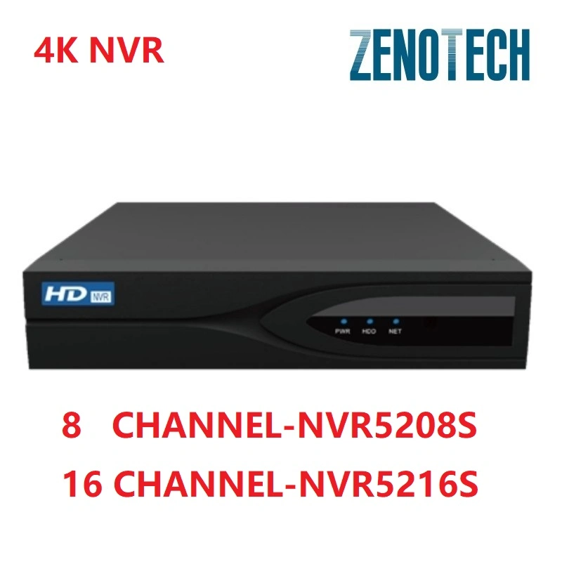 OEM CCTV NVR Zenotech 8/16channel 2HDD DVR Video Recorder Support Onvif