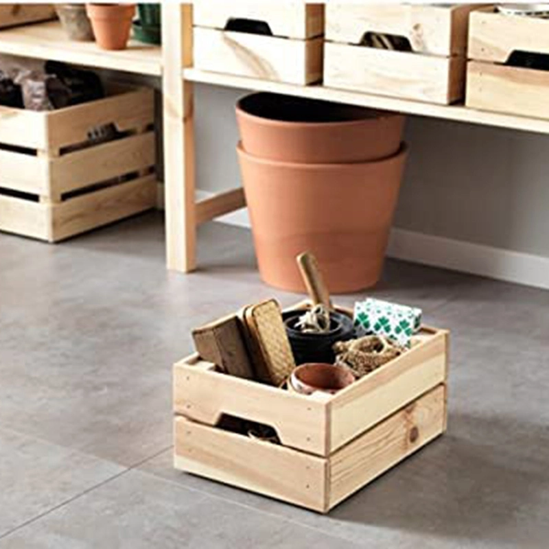 Wooden Crate Small Box for Home Office Storage Organization