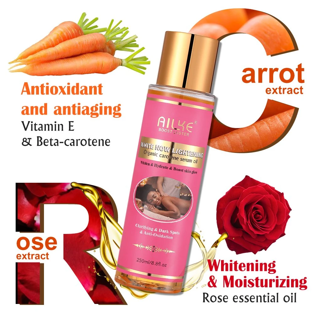 White Now Lightening Organic Carotene Boost Skin Glow Clarifying Remove Dark Spots Strong Whitening Body Oil