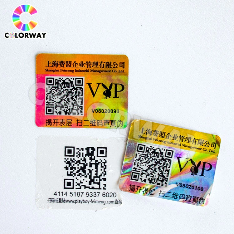 High quality/High cost performance  Anti-Fake Round Square Barcode Random Codes Printed Golden Silver Void Honeycomb Custom Logo Tamper Proof Hologram Sticker