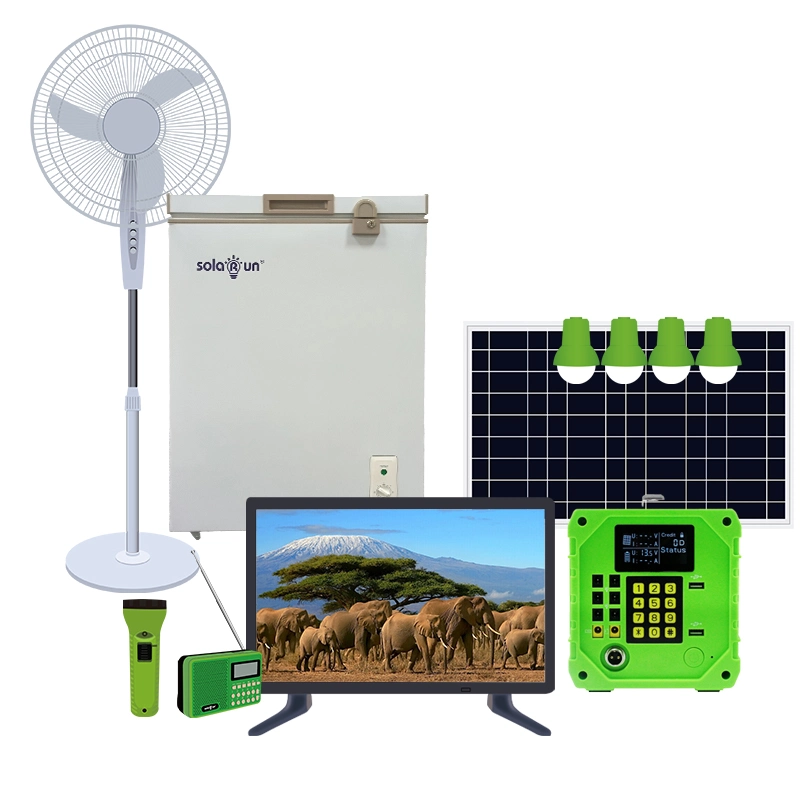 Paygo Solar Home Energy with DC TV Fan Power System