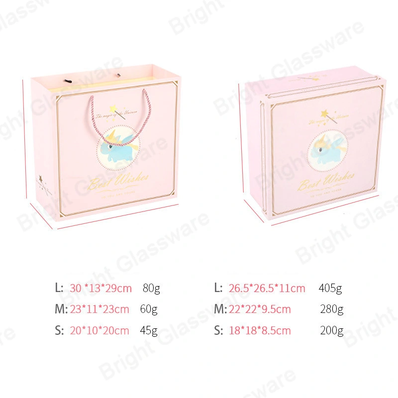 Custom Logo Luxury Gold Stamping Cardboard Cute Folding Gift Box with Paper Bag