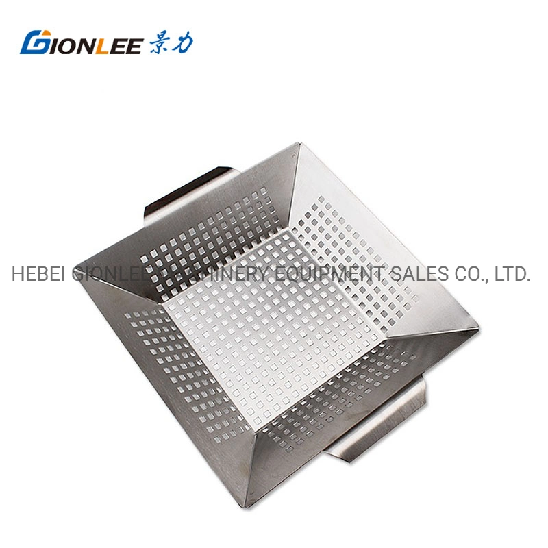 430 Stainless Steel Grill Basket Stamping Square Holes