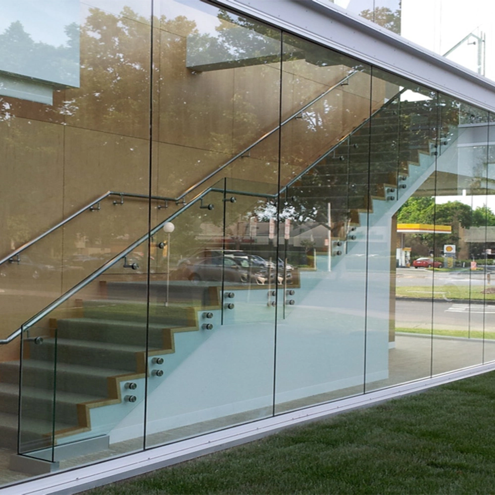 Toughened and Laminated Glass Patch Fitting Railing Design Modern Stair Railing