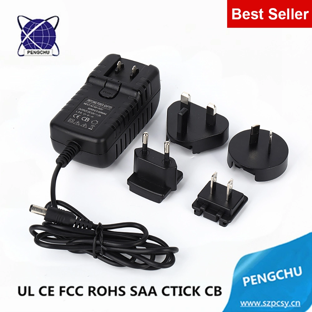 EU US AU UK Plug 5V 6V 9V 12V 15V 18V 24V 36V 0.5A 500Ma 1000Ma 1A 1.5A 2A 2.5A 3Amp Wall Mount Charger/AC DC Power Adapter with UL ETL CE FCC RoHS SAA C-tick