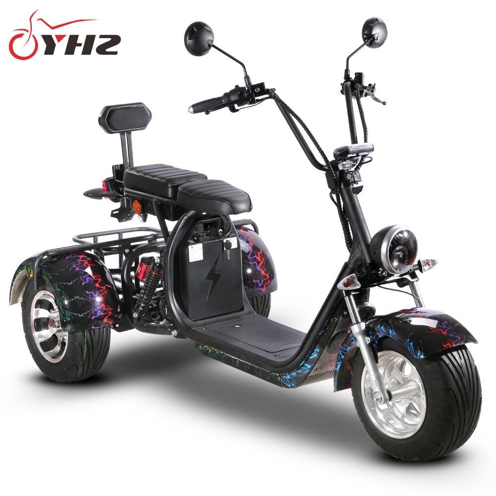 2000W Three Wheel Electric Trike Scooter with Large Basket EEC