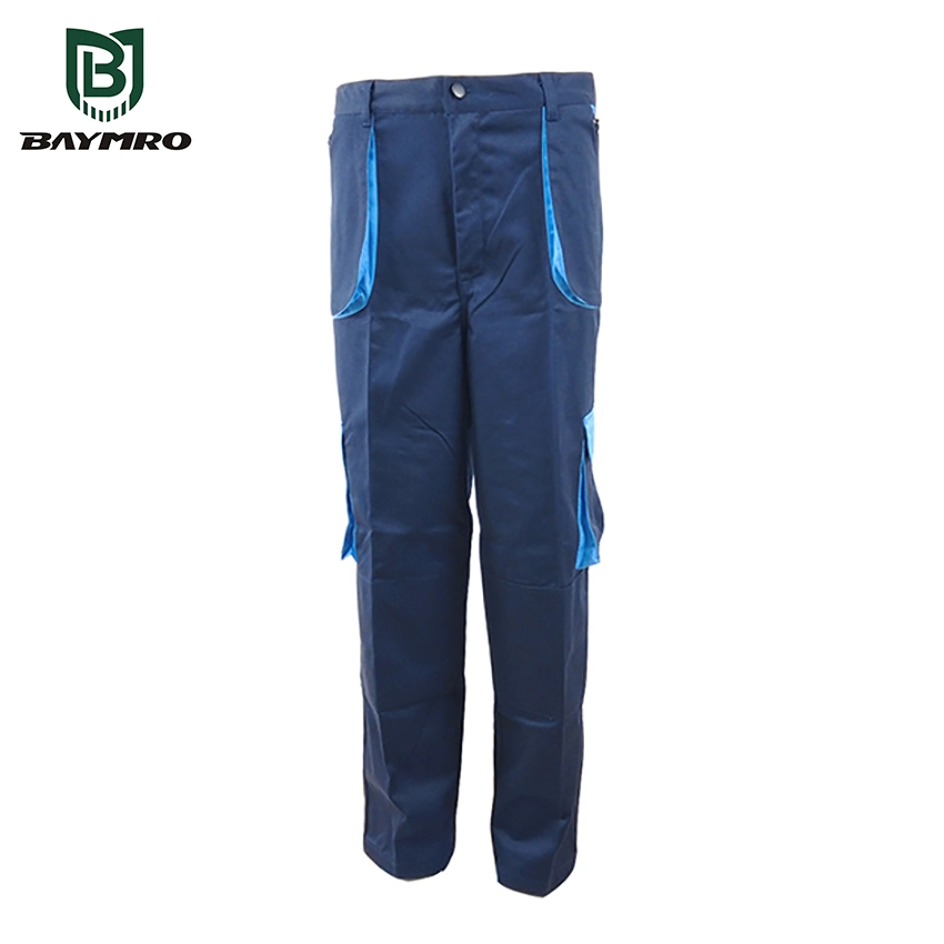 Calças de trabalho seguro confortáveis de alta qualidade azul-marinho para homem, 260GSM algodão Calças cargo