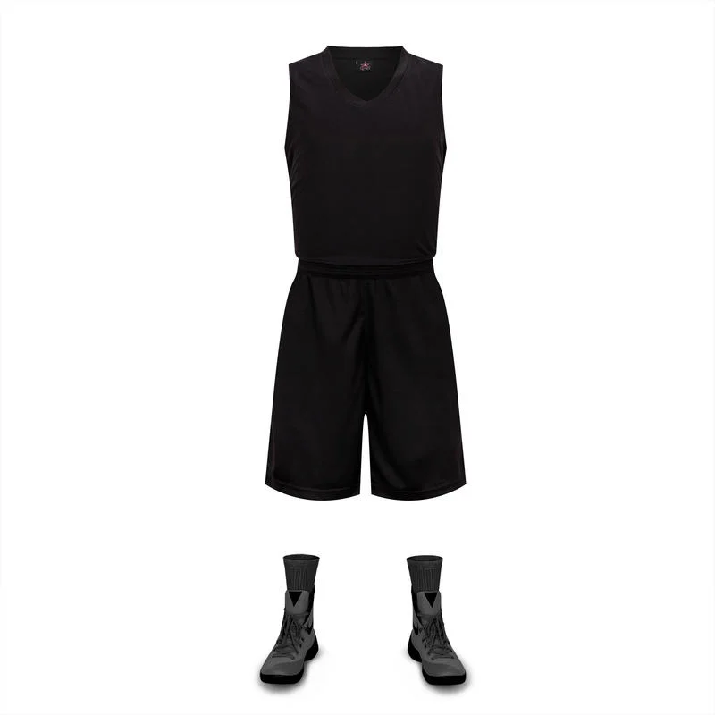 Summer Breathable Solid Color Men's and Women's Sports Vest Shorts Suit Basketball Uniform Sportswear