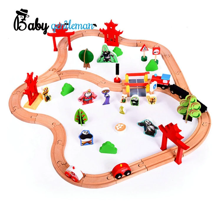Top Sale DIY Educational Toy Slot Toy Wooden Train Track Set for Toddlers Z04188c