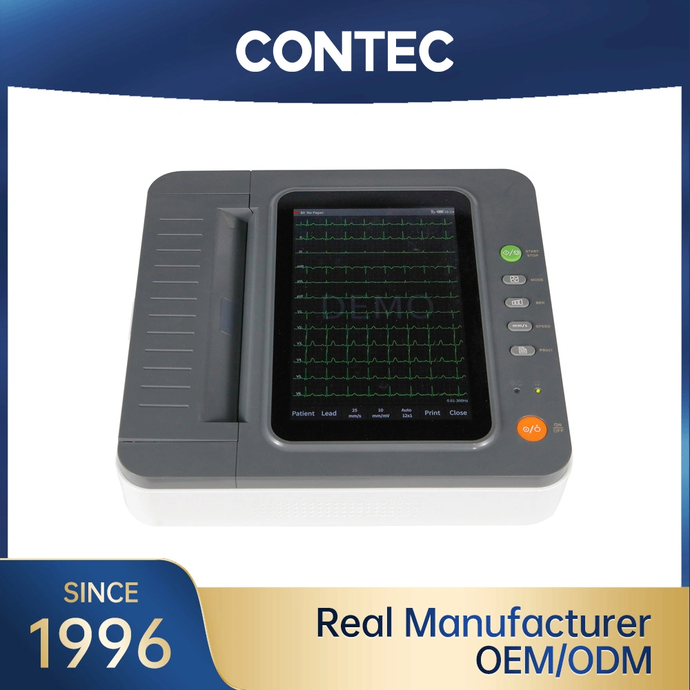 Contec E12 Fabricante pantalla táctil digital electrocardiógrafo Monitor portátil de ECG