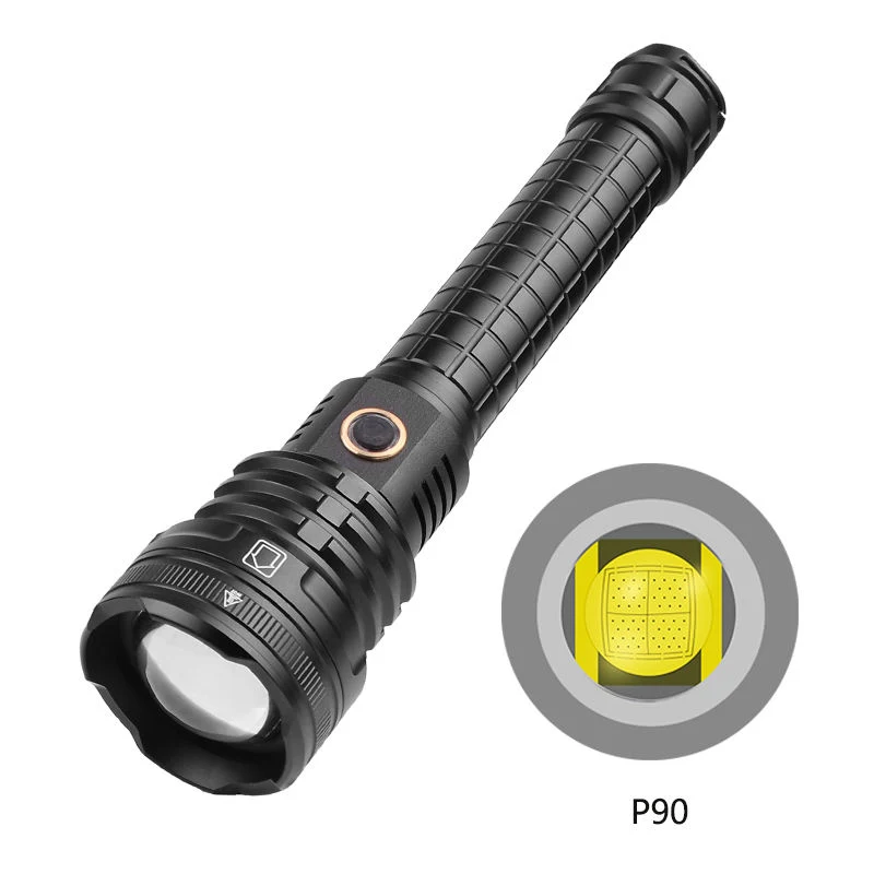 Glodmore2 90000 Lumens Rechargeable LED Flashlight Xhp90 High Super Bright 5 Modes Flash Light with Portable Power Bank for Emergency