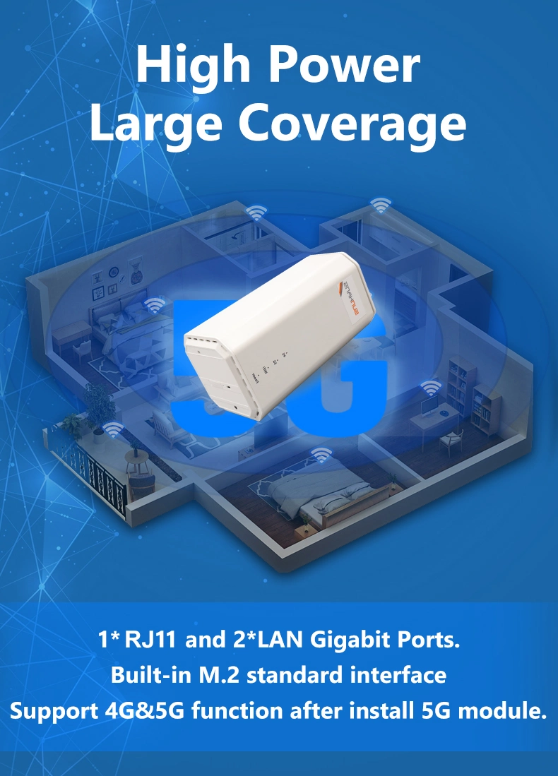 مودم لاسلكي عالي السرعة طراز WiFi6 Gigabit CPE مع اتصال Wi-Fi داخلي موجه إنترنت للمنزل