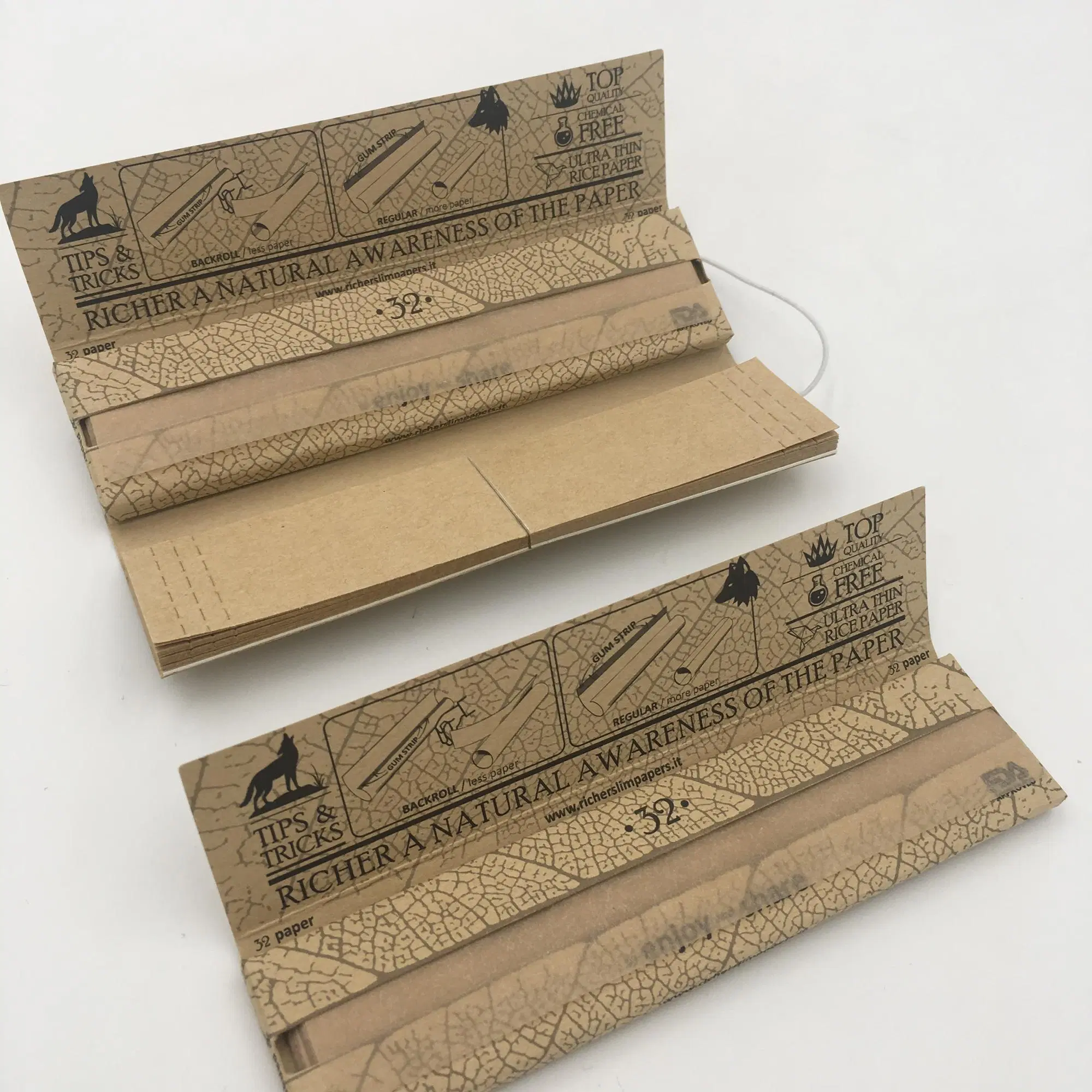 High quality/High cost performance  13GSM 14GSM White Brown Smoking Rolling Paper with Custom Logo