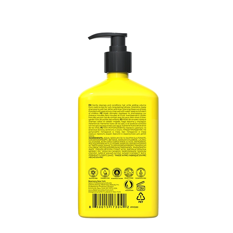 380ml 100% Natural Private Label Hair OEM Salon Hair Beauty Best Hair Care Products Vitamin Honey Volume Shampoo for Fine & Oily Hair