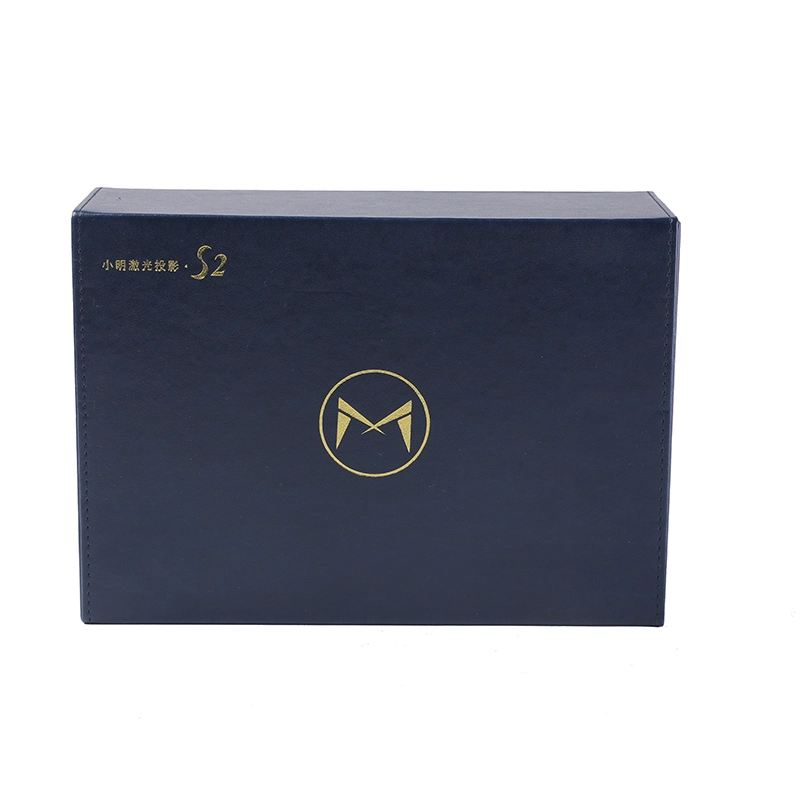 Custom Packaging Boxes Gold Foil Stamping Black Gift Paper Drawer with Custom Logo