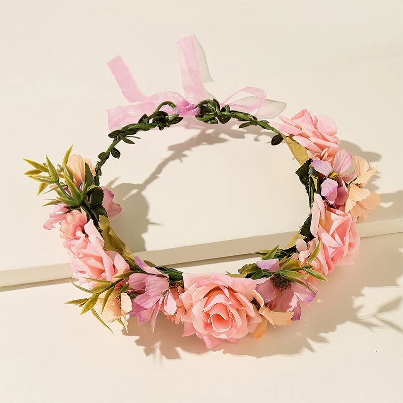 Wreath Headband Floral Crown Garland Headpiece Wedding Festival Party Handmade Flower